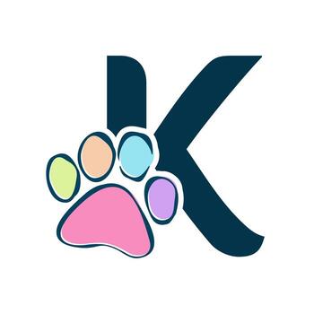 Initial K Paws Logo vector