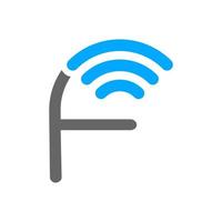 Initial F WiFi Logo vector