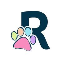 Initial R Paws Logo vector