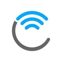 Initial C WiFi Logo vector