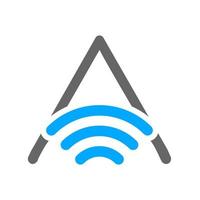 Initial A WiFi Logo vector
