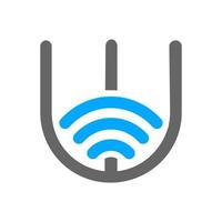 Initial W WiFi Logo vector