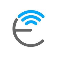 Initial E WiFi Logo vector