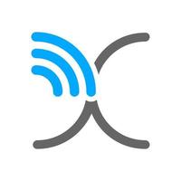 Initial X WiFi Logo vector
