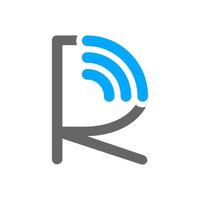 Initial R WiFi Logo vector