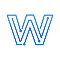 Initial W Technology Logo vector