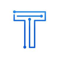 Initial T Technology Logo vector