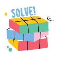 Trendy Puzzle Solve vector