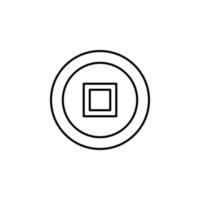 coin chinese vector for website symbol icon presentation