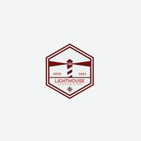 vintage lighthouse logo illustration template design vector