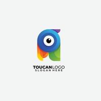 vector de diseño de plantilla de degradado de logotipo de tucán