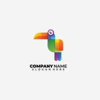 toucan logo gradient colorful design icon vector