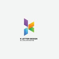 letter k design vector logo colorful