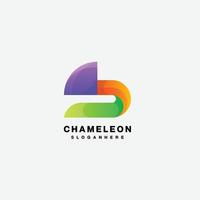 logotipo colorido degradado de diseño de camaleón vector