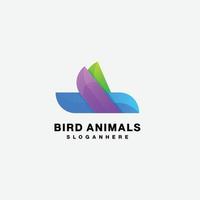 bird design gradient color logo template vector