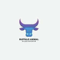 head buffalo logo design gradient color illustration symbol vector