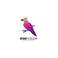 pájaro púrpura logo vector diseño degradado color
