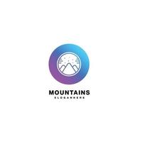 mountains logo template design gradient color icon vector