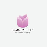 beauty tulip design logo gradient color symbol vector