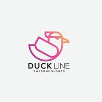 duck logo line art design template symbol vector