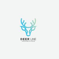 deer head line logo gradient color template vector