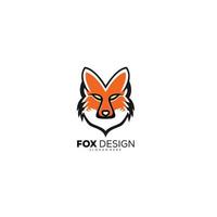 cabeza fox logo vector diseño ilustración