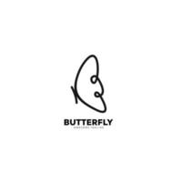 mariposa logo diseño línea arte ilustración vector