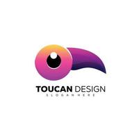 toucan bird logo template illustration gradient template vector