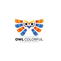 owl colorful design illustration logo vector