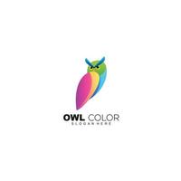 owl colorful logo template design gradient vector