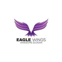 eagle wings design colorful logo gradient template vector