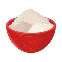 rice in bowl vector