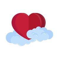 heart and clouds vector