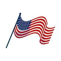 waving US flag vector