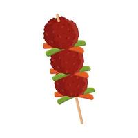 meat skewer icon vector