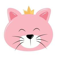 cute cat with crown vector