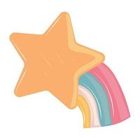 star rainbow cartoon vector