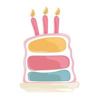 pastel de cumpleaños con velas vector