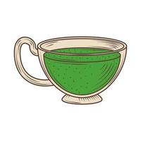 green tea cup vector