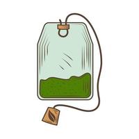 green tea bag vector