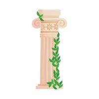 column with branch greek culture vector