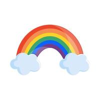 rainbow and clouds vector