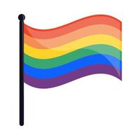 bandera lgbt en poste vector