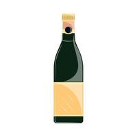 wine bottle flat icon vector