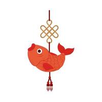 hanging chinese fish vector