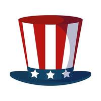 top hat with US flag vector