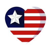 US flag in heart vector