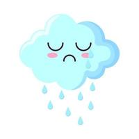 rain cloud kawaii sky vector