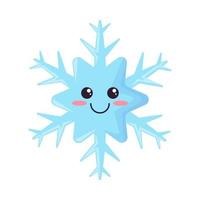 snowflake kawaii sky vector