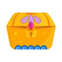 golden chest with gems vector